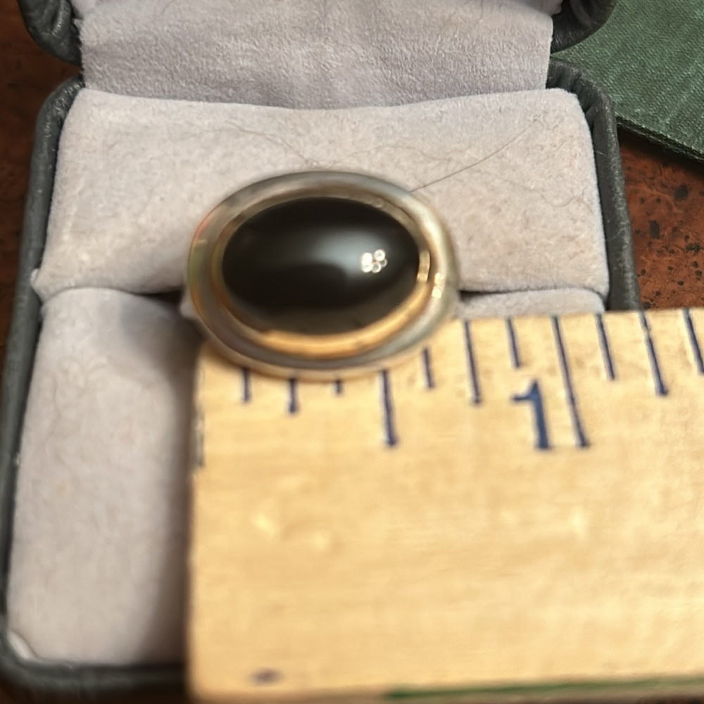 Onyx Ring in Sterling Silver & 14K gold - Picture 6 of 6